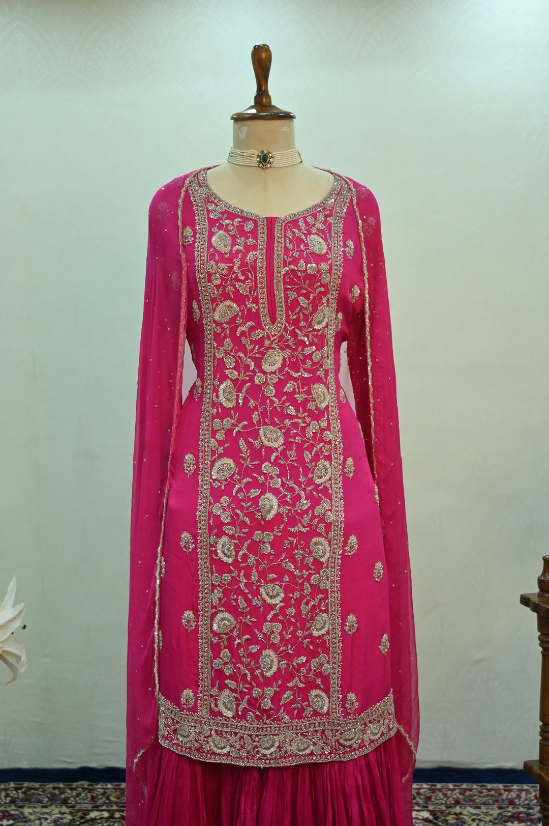 Rani Pink Gharara Suit Set