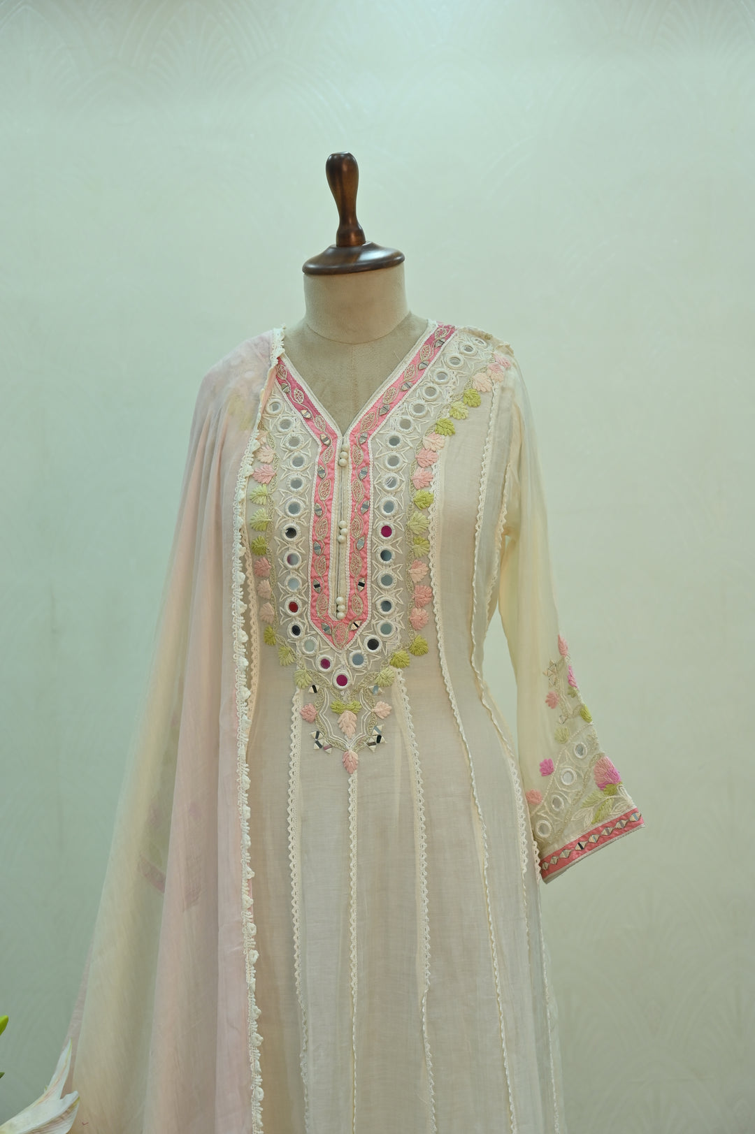 Ivory Pink Anarkali Suit