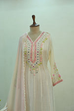 Load image into Gallery viewer, Ivory Pink Anarkali Suit
