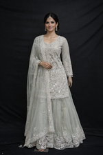 Load image into Gallery viewer, Lehenga with straight kurta in net fabric-1
