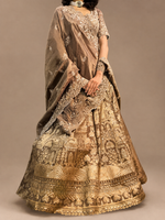 Load image into Gallery viewer, Meher Bronze Tissue Silk Embroidered Lehenga Set
