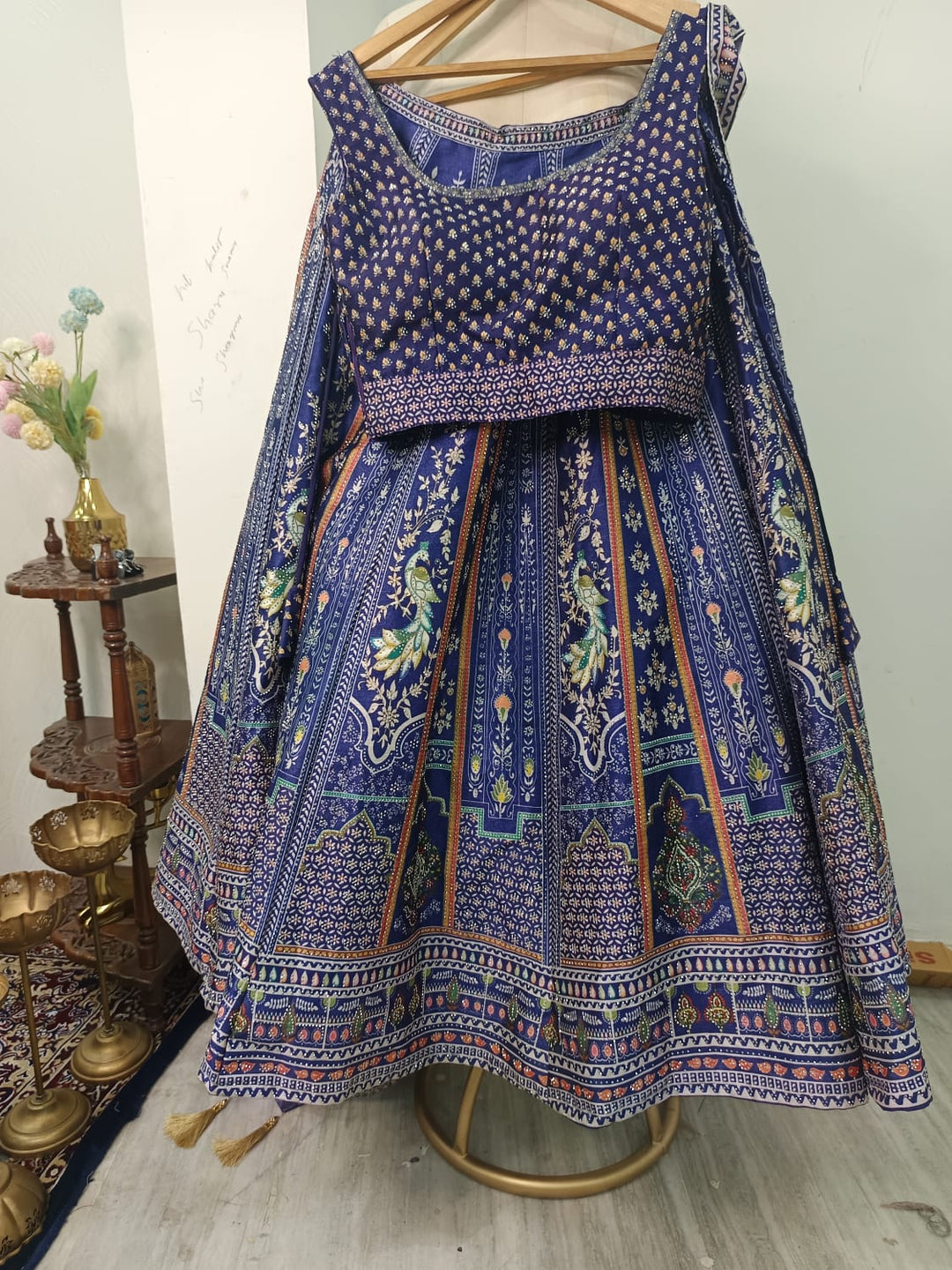 Royal Blue Lehenga Set with Net Dupatta