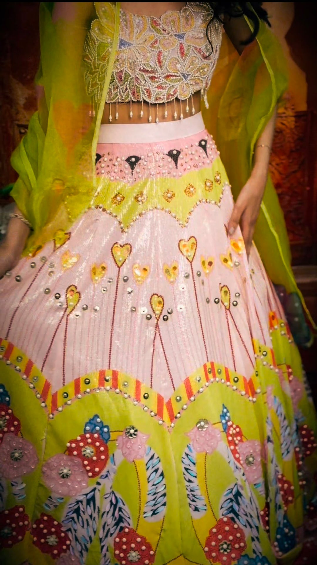 Sunlit Blossom Designer Lehenga Set