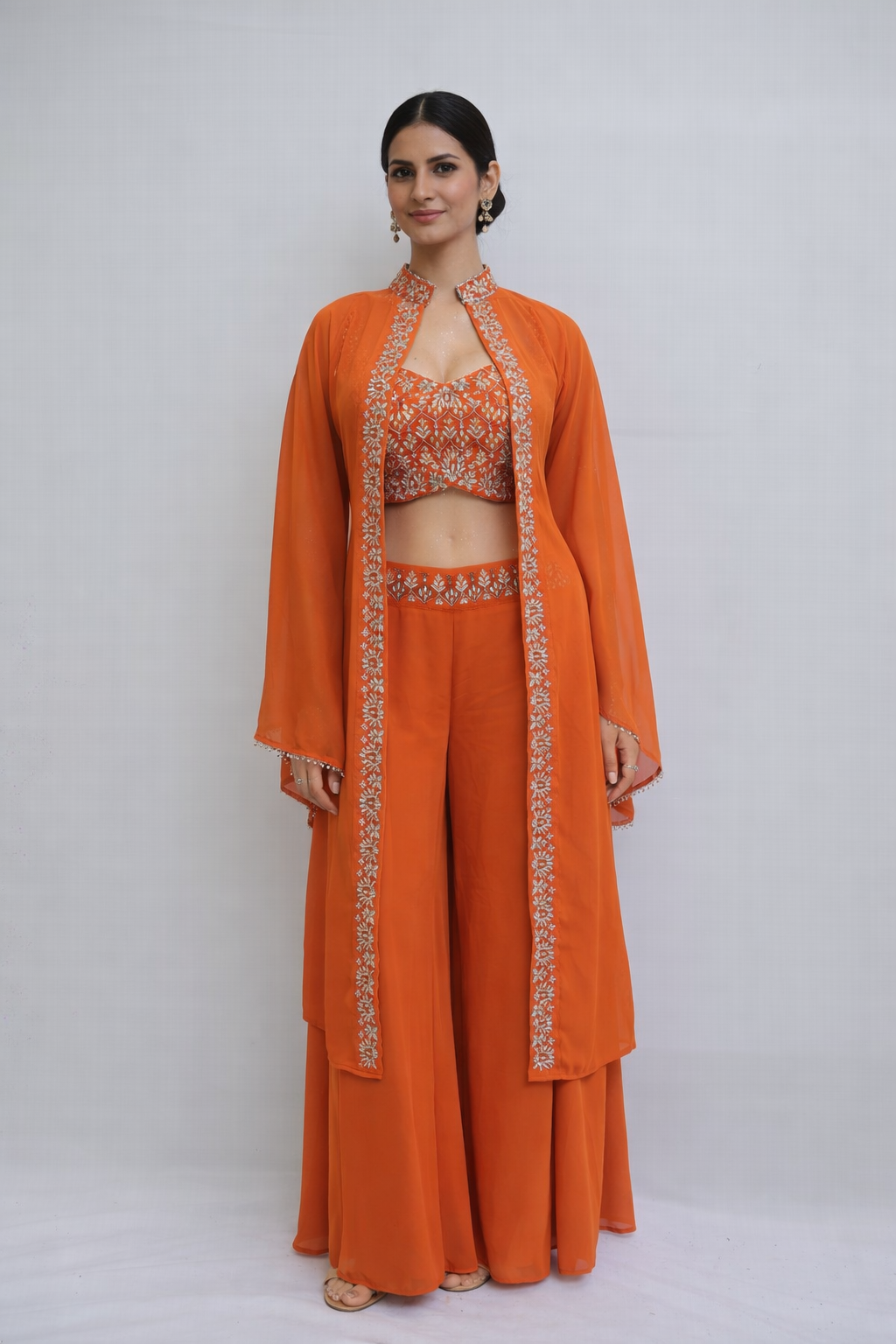 Plazo top with long shrug