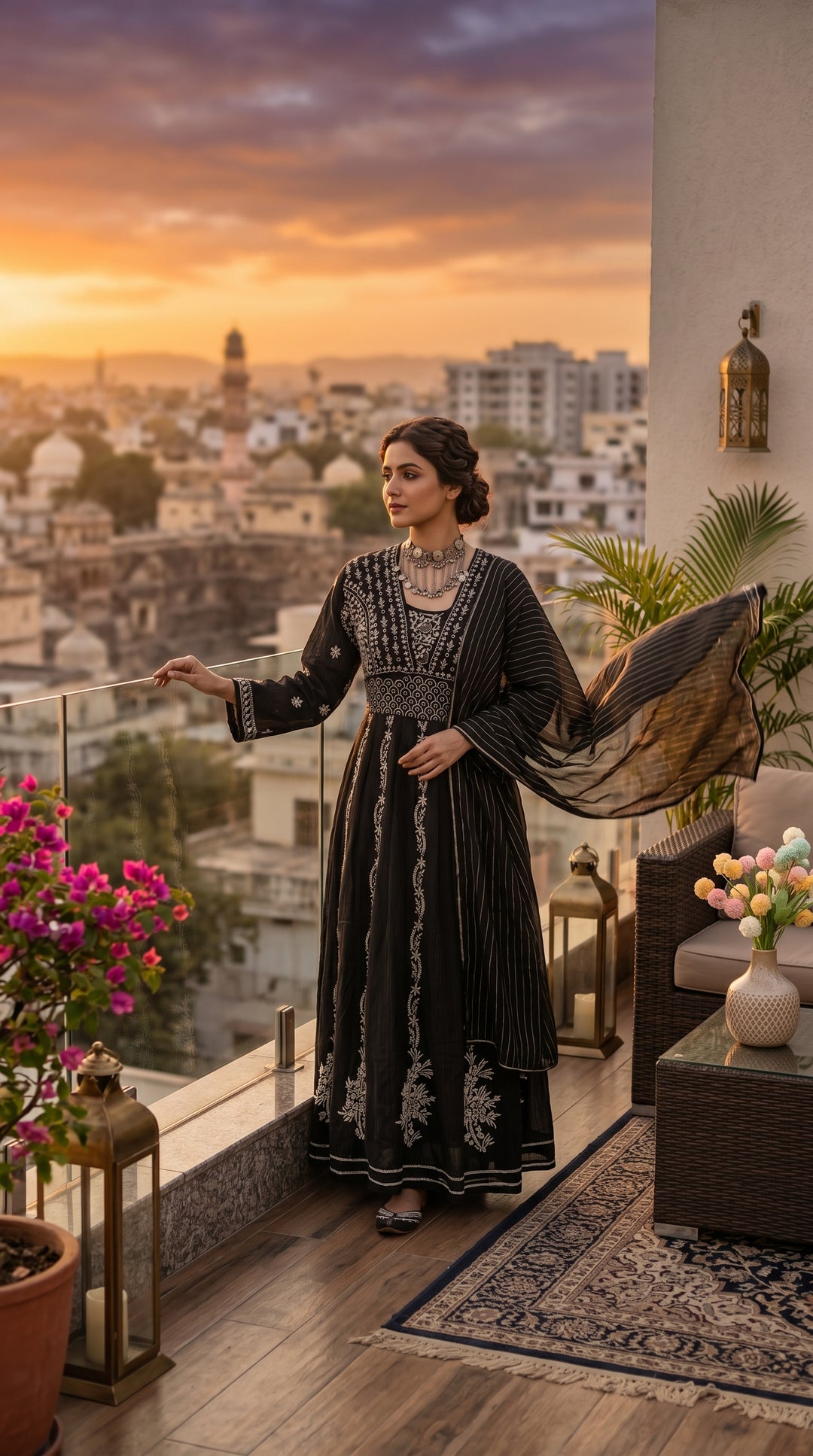 Lucknowi Chikankari Anarkali Suit Set